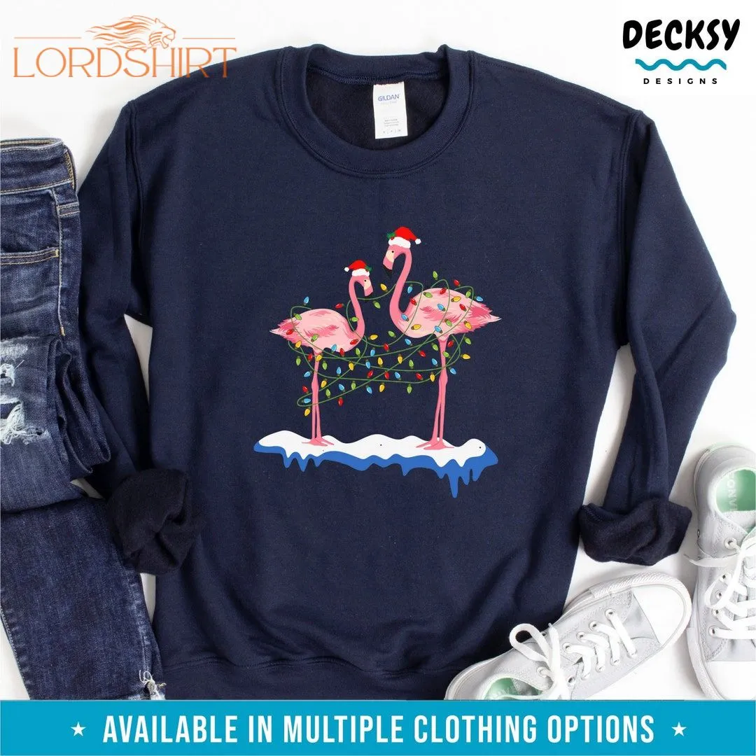 Christmas Flamingo Sweatshirt Cute Pink Flamingo Shirt