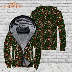 Christmas Fleece Zip Hoodie All Over Print