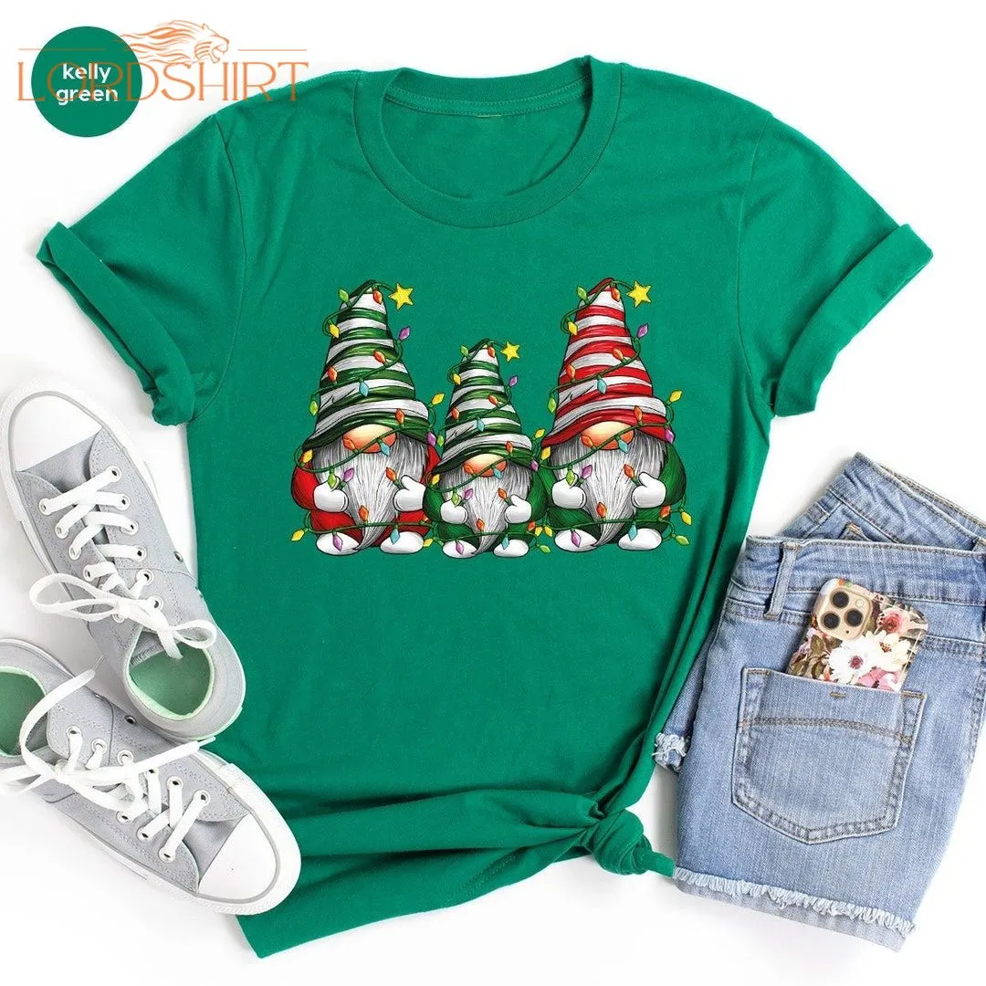 Christmas Gnome Tshirt Cute Gnomes Shirts Christmas Lights