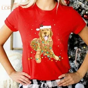 Christmas Golden Retriever Shirt Happy New Year Dog T-shirt