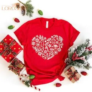 Christmas Heart Shirt Christmas Shirt Women Christmas Shirt