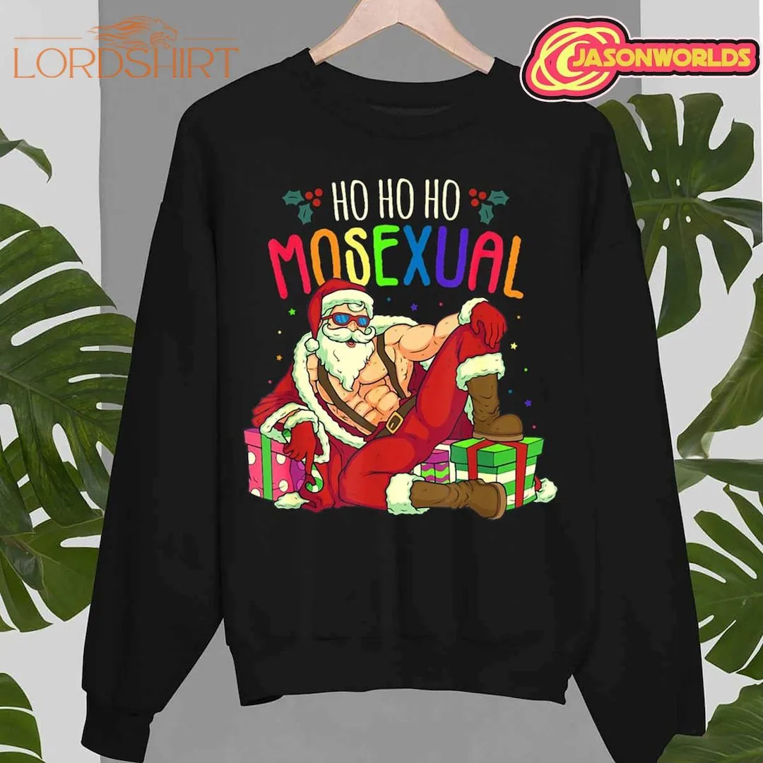 Christmas Ho Ho Ho Mosexual Gay Santa LGBT Pun T-shirt Trendy