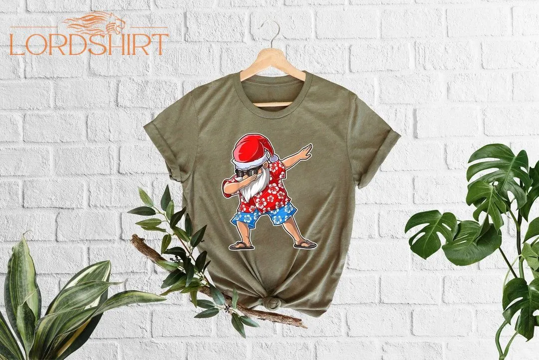 Christmas In July Shirt Summer Santa T-shirt Tropical