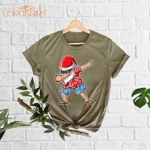 Christmas In July Shirt Summer Santa T-shirt Tropical