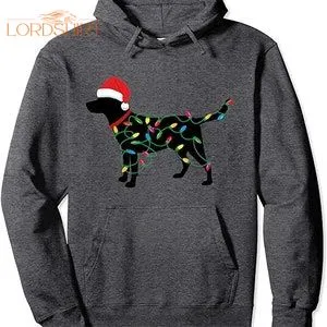 Christmas Labrador Retriever In Santa Hat Xmas Lights T-shirt