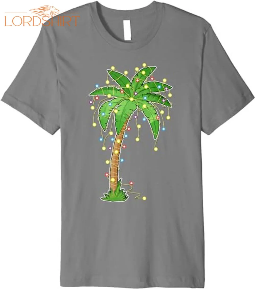 Christmas Lights Palm Tree Beach Funny Tropical Xmas Gift