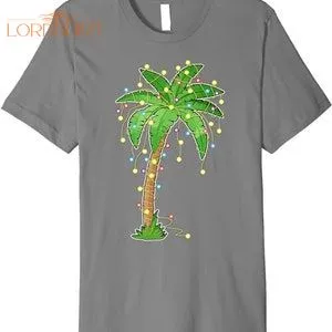 Christmas Lights Palm Tree Beach Funny Tropical Xmas Gift