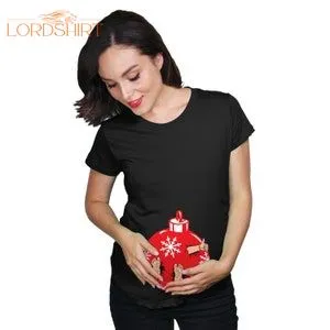 Christmas Maternity Shirt Xmas Bauble Pregnancy Shirt