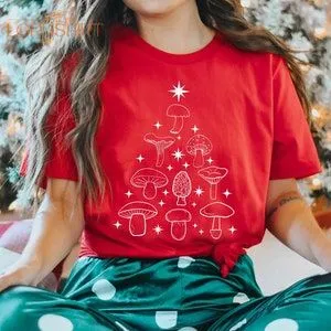 Christmas Mushroom Shirt Mushroom Apparel Mycology Shirt