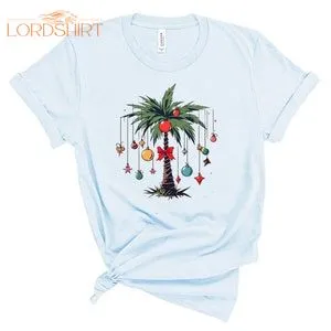 Christmas Palm Tree Shirt Christmas Tee Tropical Xmas