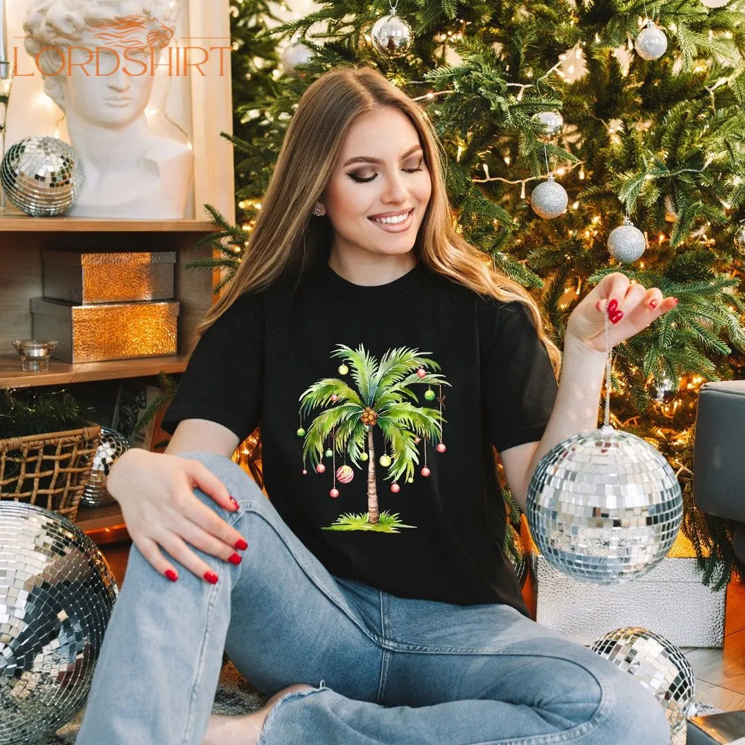 Christmas Palm Tree Shirt Tropical Christmas Sweatshirt