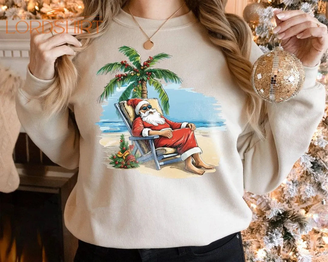 Christmas Palm Tree Shirt Tropical Xmas Hoodie Florida