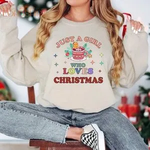 Christmas Party Sweatshirt Just A Girl Who Loves Christmas