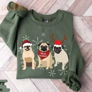 Christmas Pug Sweatshirt Pug Gift Pug Sweater Pug Mom Gift