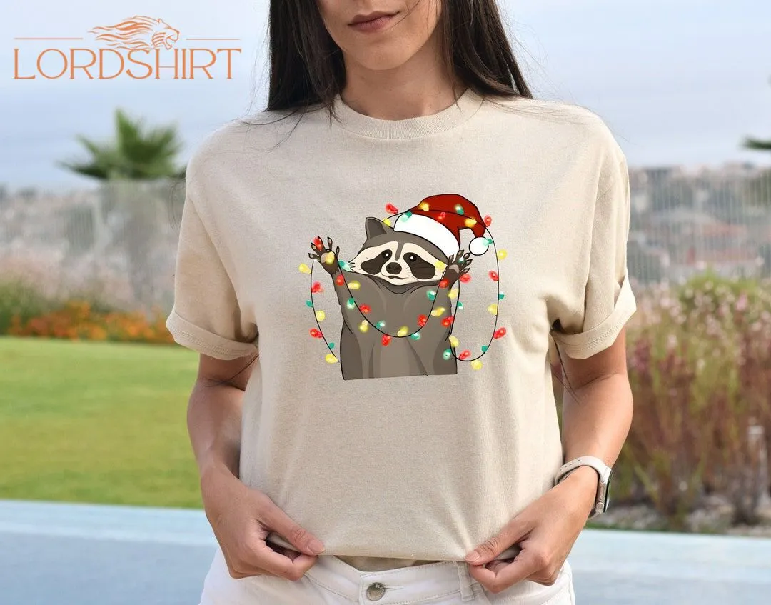 Christmas Raccoon Shirt Funny Animal Shirt Xmas Raccoon