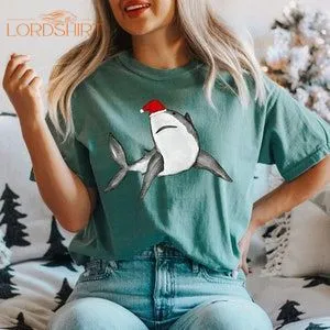 Christmas Shark Shirt Women's Santa Jaws Tee Shark Lover