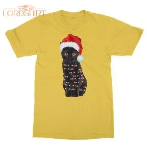 Christmas Shirt Cat Black Cat Christmas Festive T-shirt