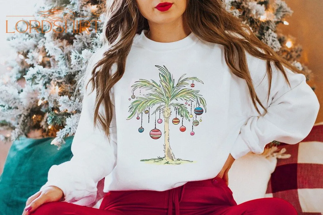 Christmas Shirt Christmas Palm Tree Shirt Tropical Xmas