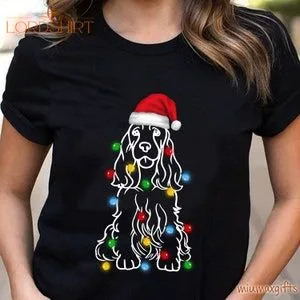 Christmas Shirt Cocker Spaniel Christmas Light Shirt Women