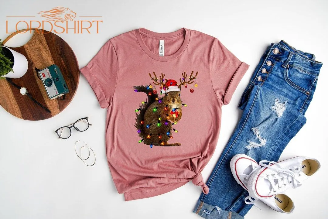 Christmas Squirrel Lights Shirt Christmas T-shirt Funny