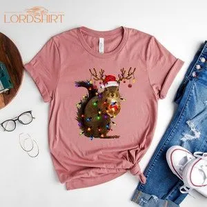 Christmas Squirrel Lights Shirt Christmas T-shirt Funny