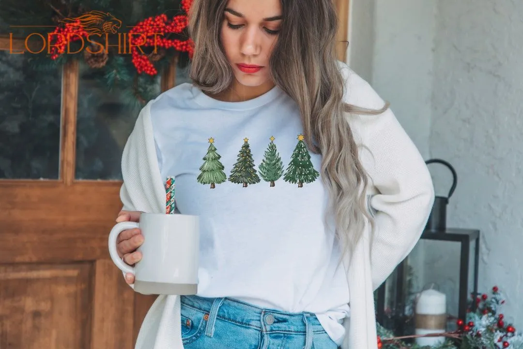 Christmas T-shirt Christmas Tree Sweatshirt Pink Christmas