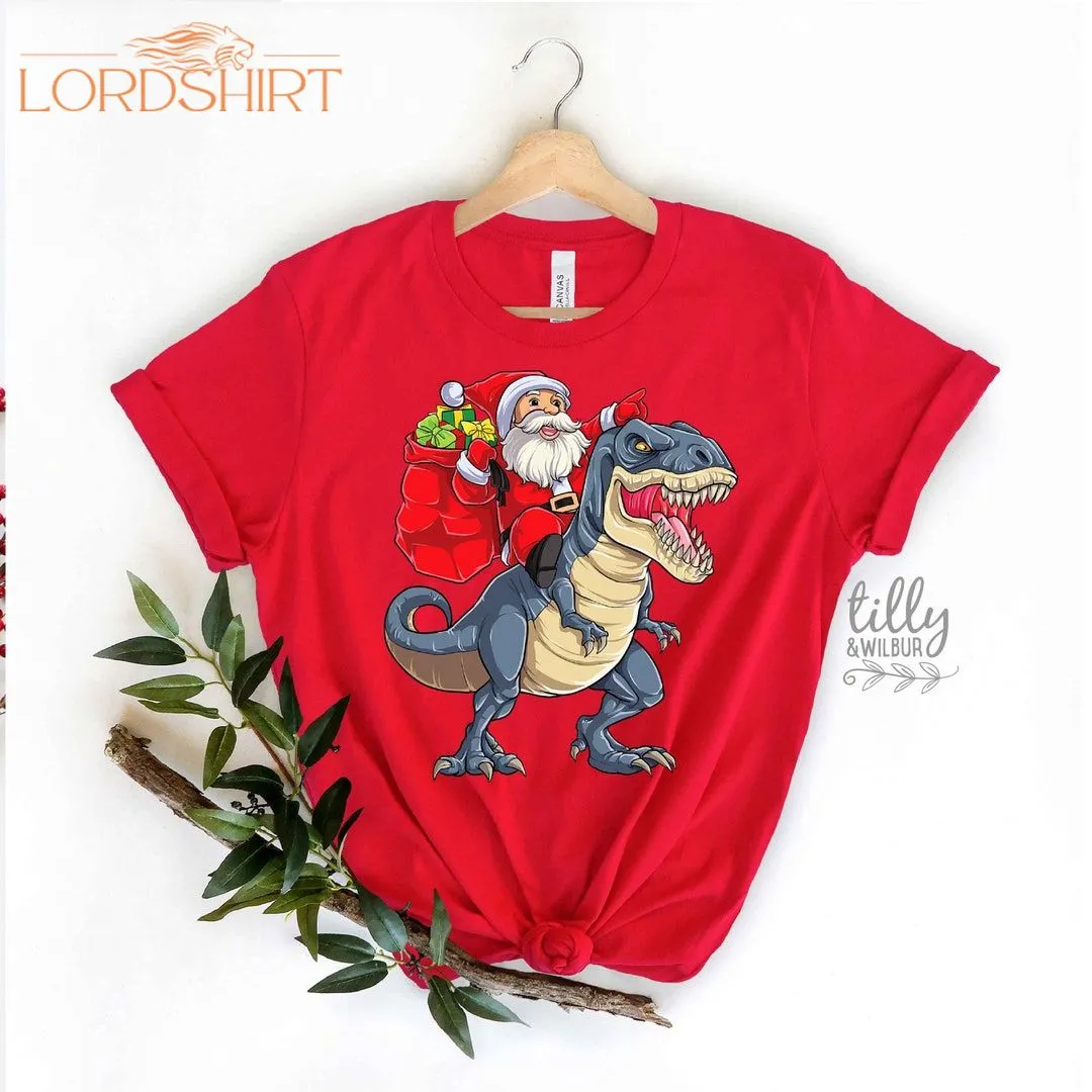 Christmas T-shirt Dinosaur Santa Women's T-shirt