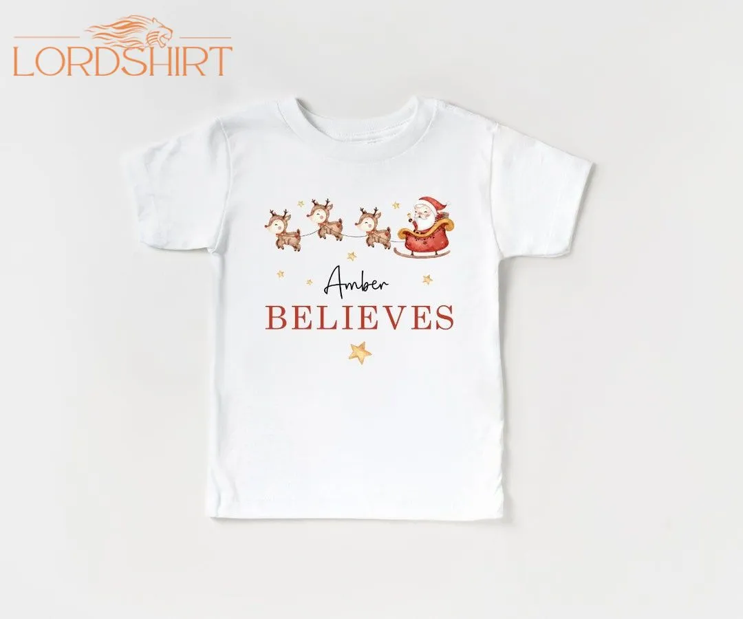 Christmas T-shirt Santa Sleigh T-shirt Kids Xmas T-shirt