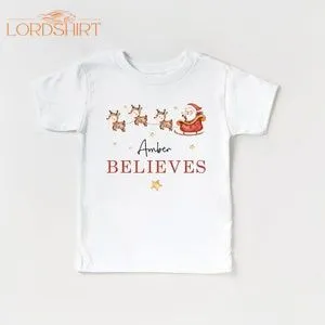 Christmas T-shirt Santa Sleigh T-shirt Kids Xmas T-shirt