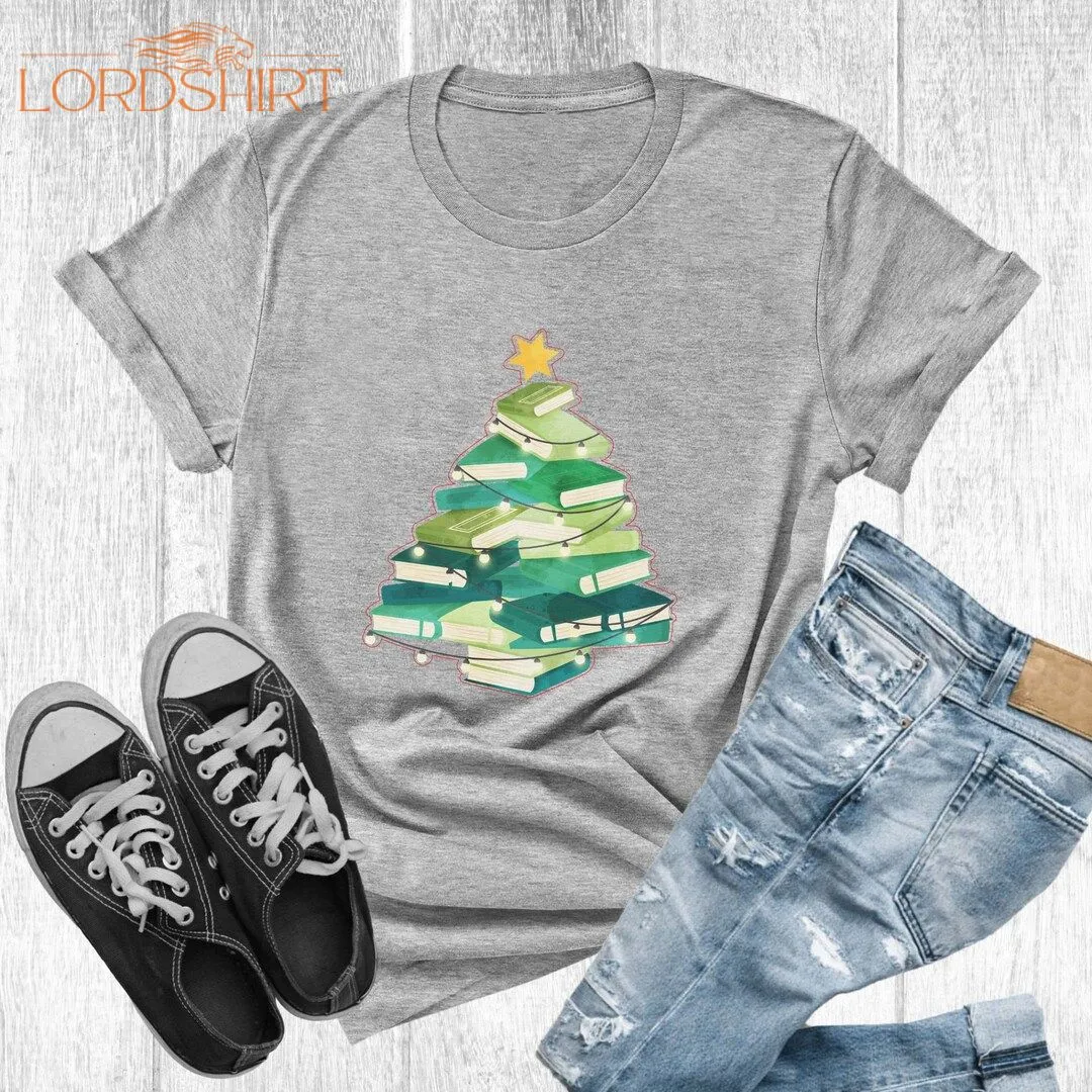 Christmas Tree Book Shirt Christmas T-shirt Book Club Gift