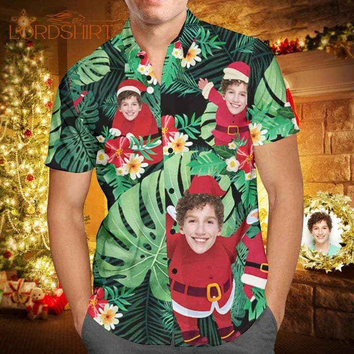 Christmas Tree Custom Photo Hawaiian Shirt