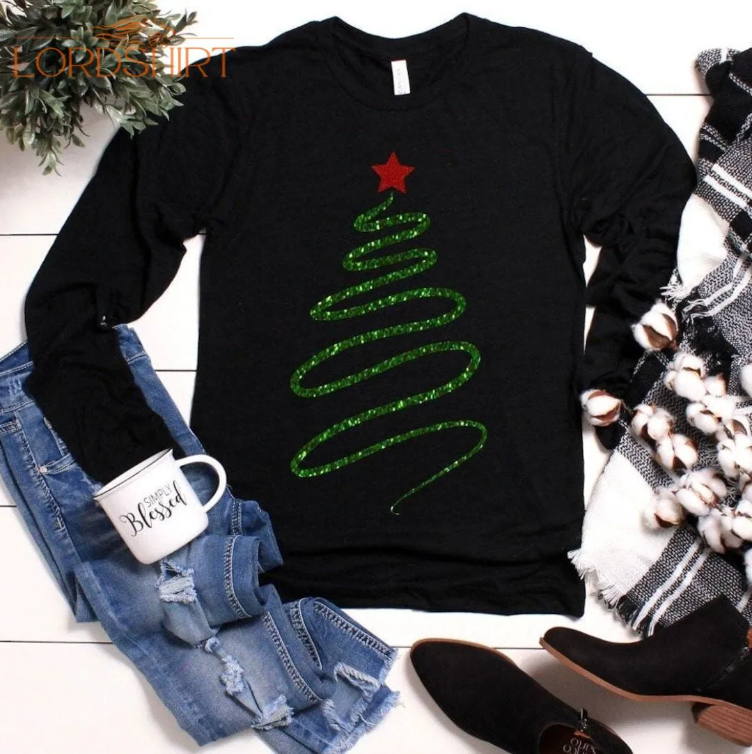 Christmas Tree Shirt Line Trees Christmas Shirt Tree Lover