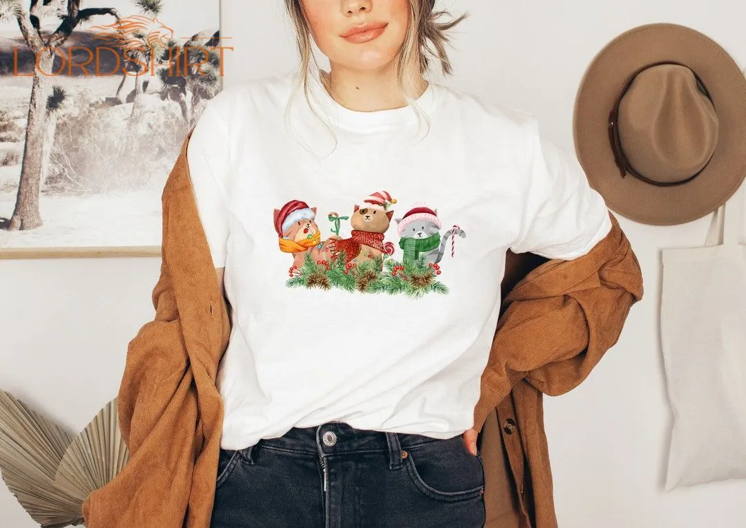 Christmas Tshirt Cats Christmas Cats Winter Shirt Boho