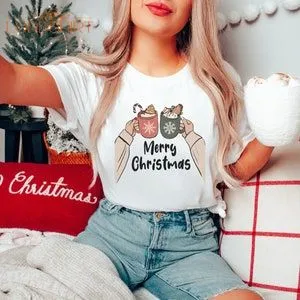 Christmas Tshirt Christmas Coffee Friends Winter Clothing