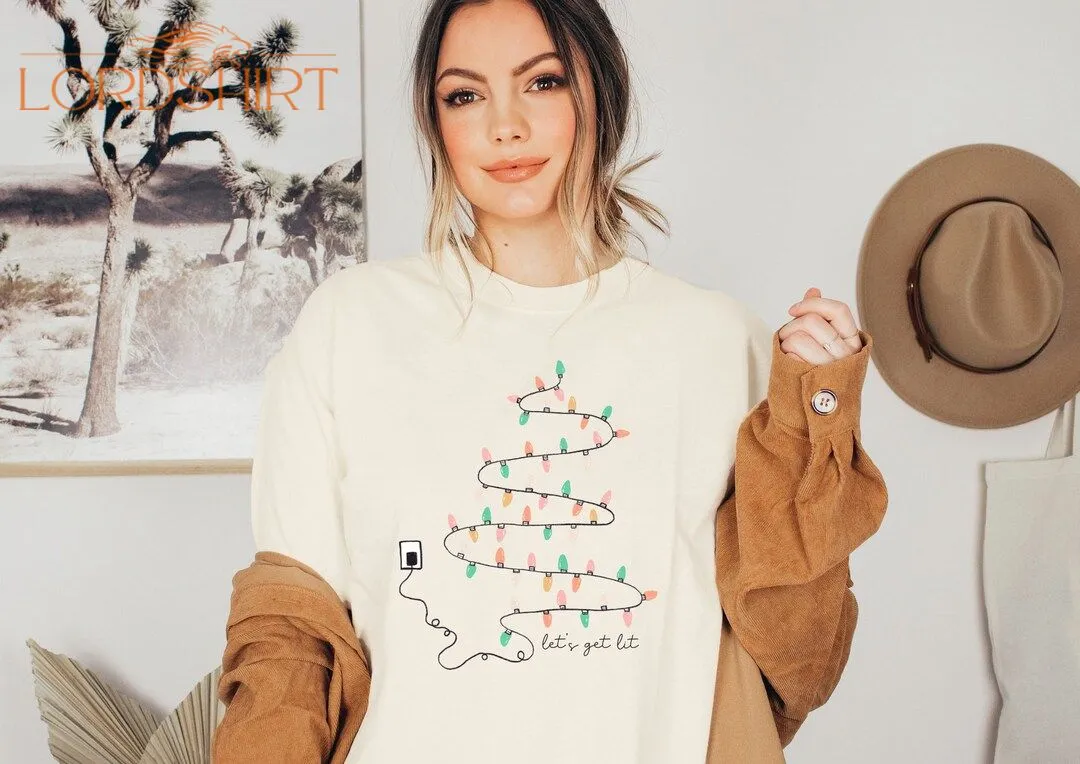 Christmas Tshirt Christmas Tree Lights Winter Shirt Boho