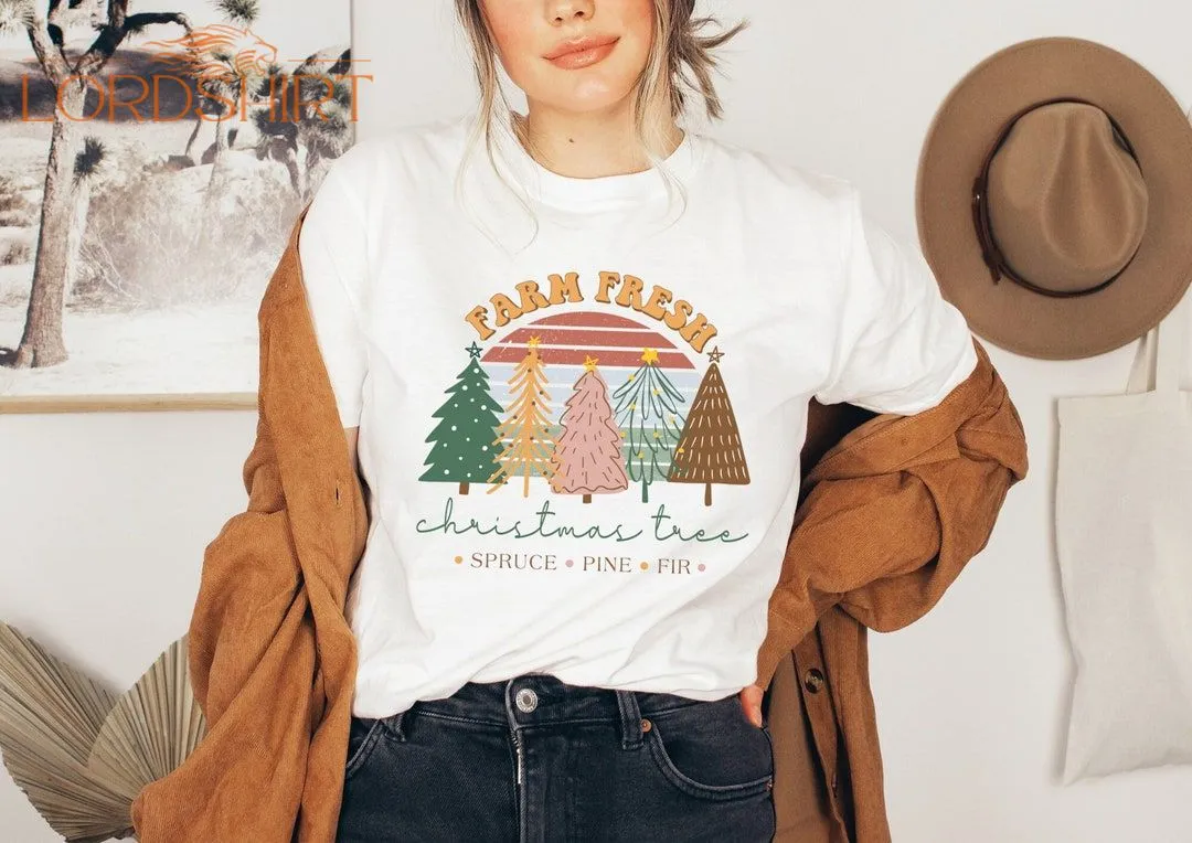 Christmas Tshirt Farm Fresh Christmas Trees Weihnachtsbume