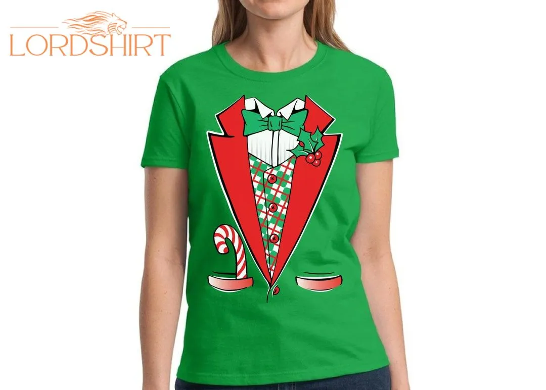 Christmas Tuxedo Shirt Ugly Christmas T-shirt Funny Tacky