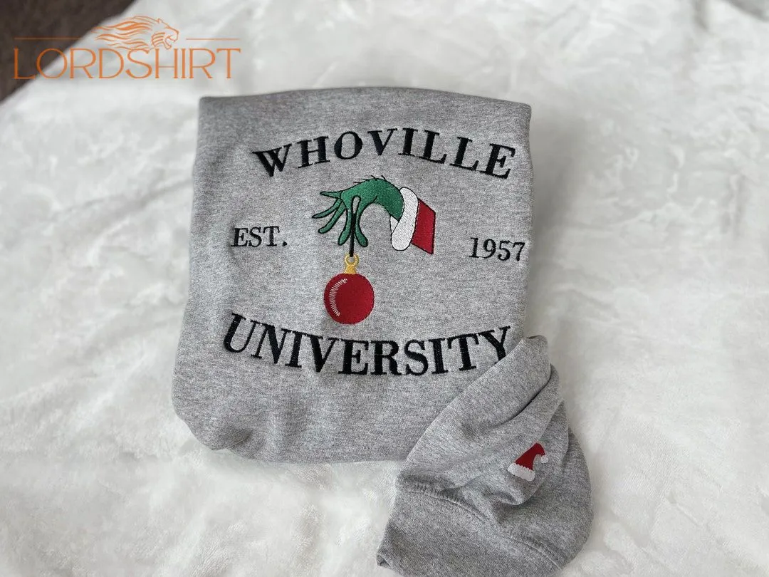 Christmas Whoville University Embroidered Sweatshirt