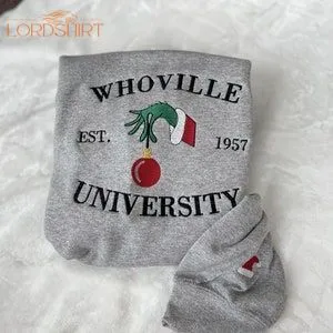 Christmas Whoville University Embroidered Sweatshirt