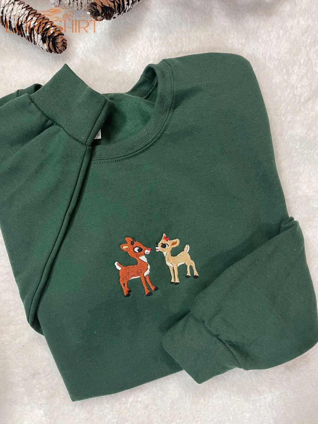 Classic Rudolph And Clarice Embroidered Sweatshirt Christmas