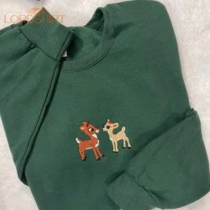 Classic Rudolph And Clarice Embroidered Sweatshirt Christmas