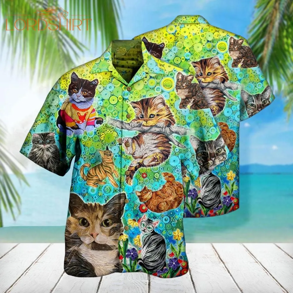 Colorful Cats Aloha Hawaiian Shirt