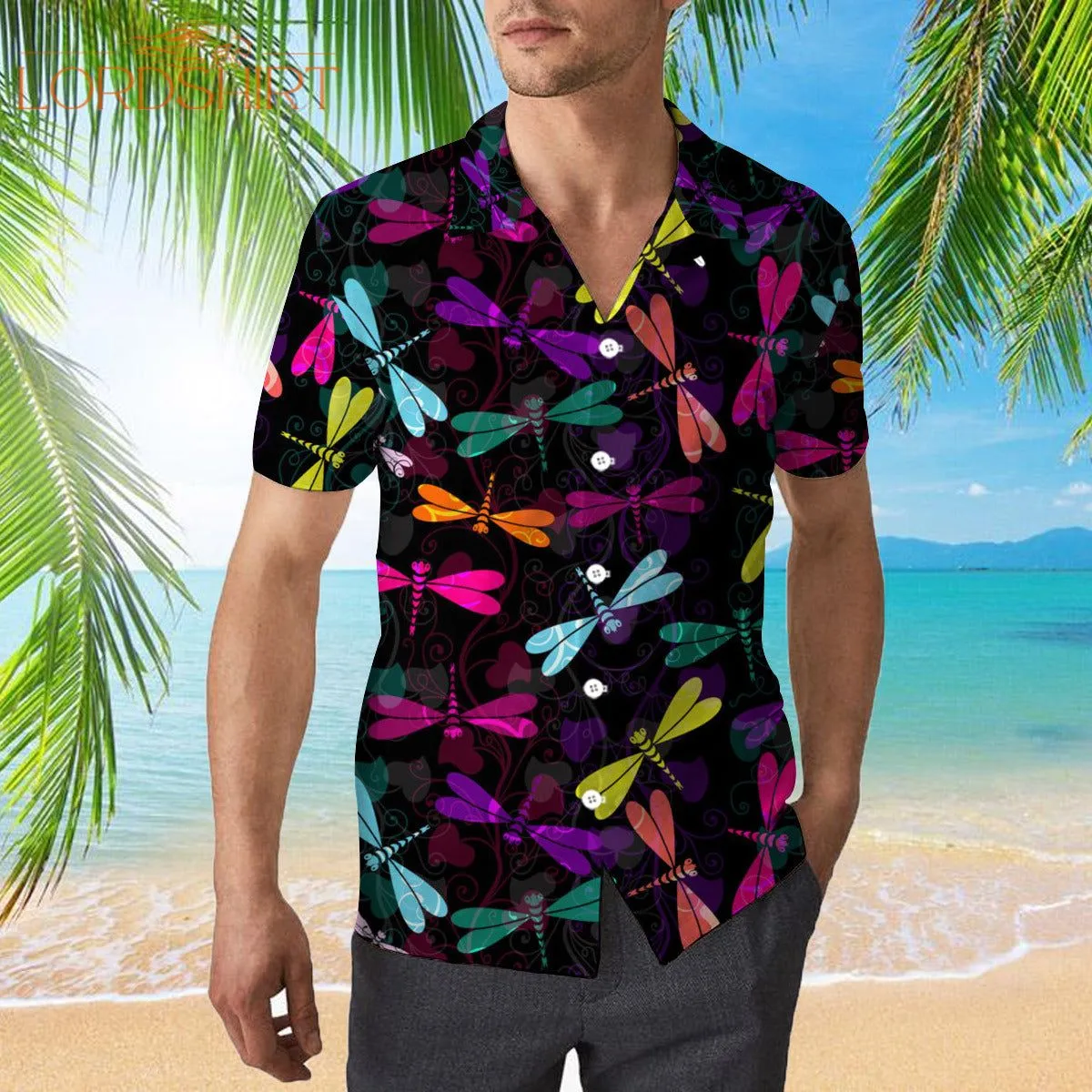 Colorful Dragonfly Hawaiian Shirt