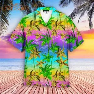 Colorful Palm Trees Tropical Hawaiian Shirt