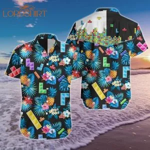 Colorful Tetris Game Aloha Hawaiian Shirt