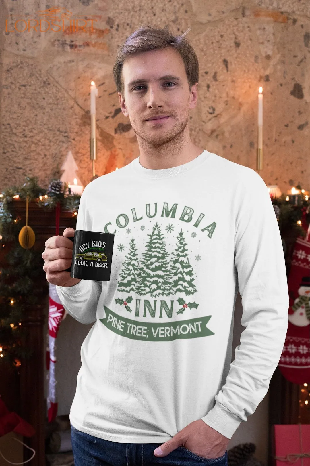 Columbia Inn White Christmas Retro Long Sleeve Tee Shirt