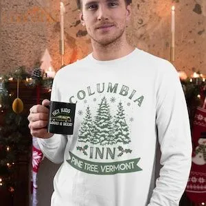 Columbia Inn White Christmas Retro Long Sleeve Tee Shirt