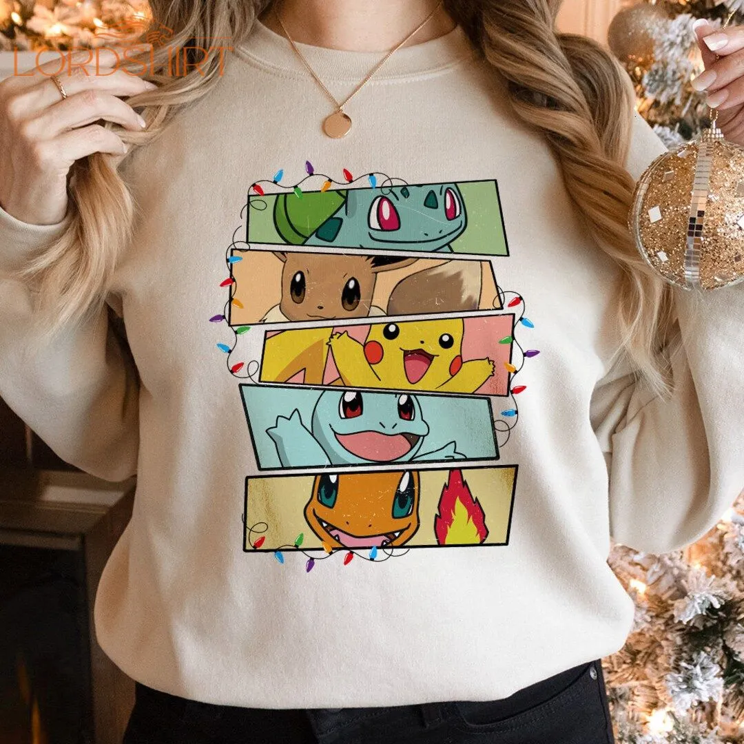 Comfort Colors Christmas Light PKM Shirt Cartoon Anime