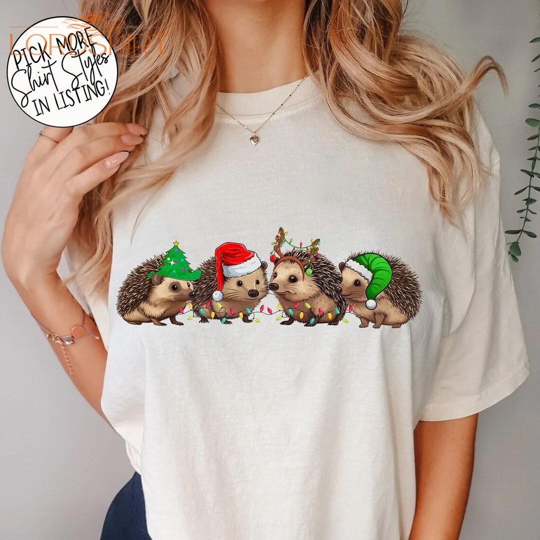 Comfort Colors Hedgehog Merry Christmas T-shirt Hedgehog