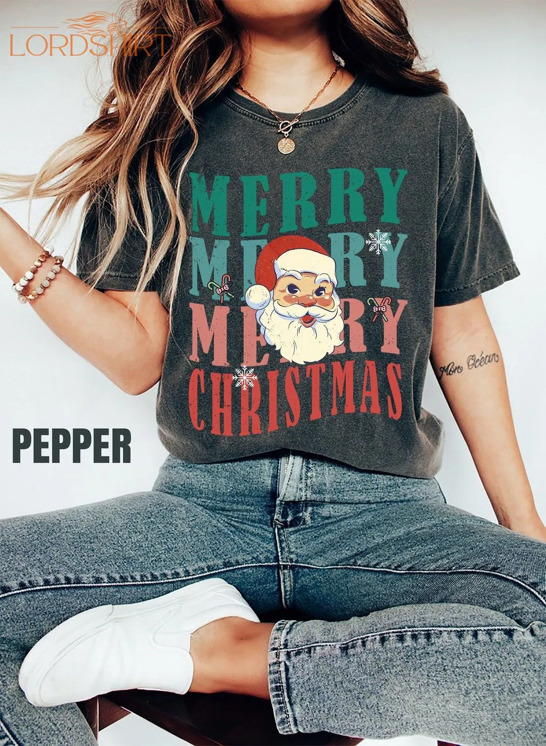 Comfort Colors Merry Christmas T-shirt Vintage Santa Shirt